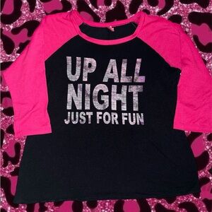 Pink and Black Graphic pj top